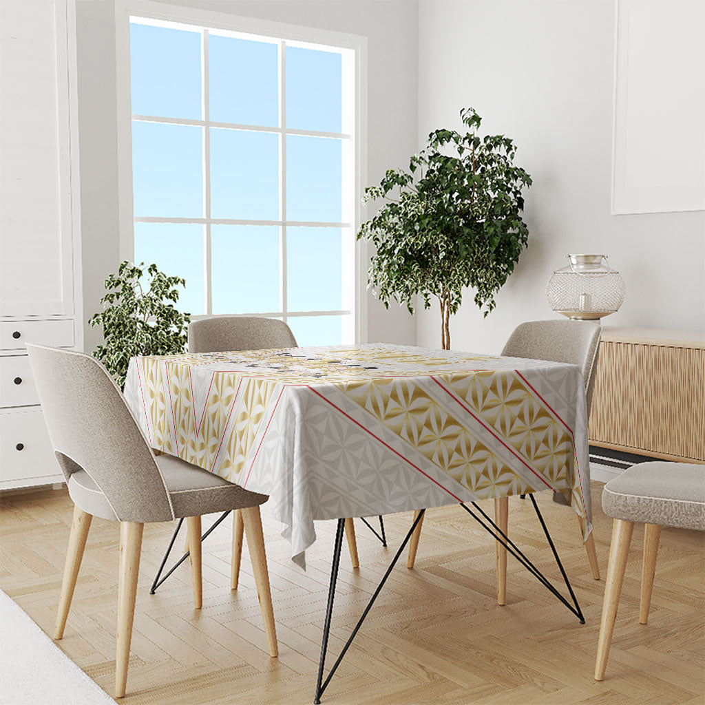 Mate Ma'a Tonga Tablecloth Tongan Sipi Tau Ngatu Inspired Gold LT9 - Polynesian Pride