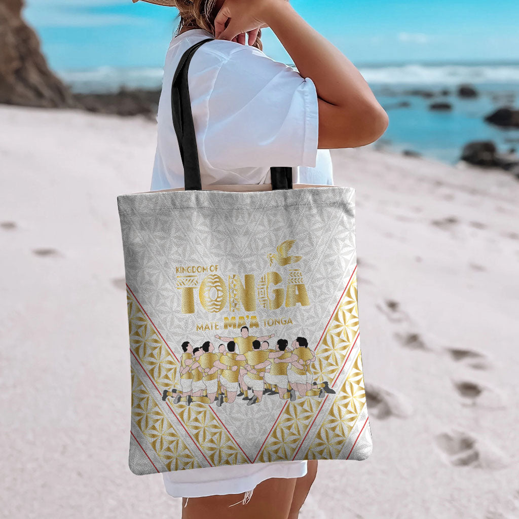 Mate Ma'a Tonga Tote Bag Tongan Sipi Tau Ngatu Inspired Gold LT9 - Polynesian Pride