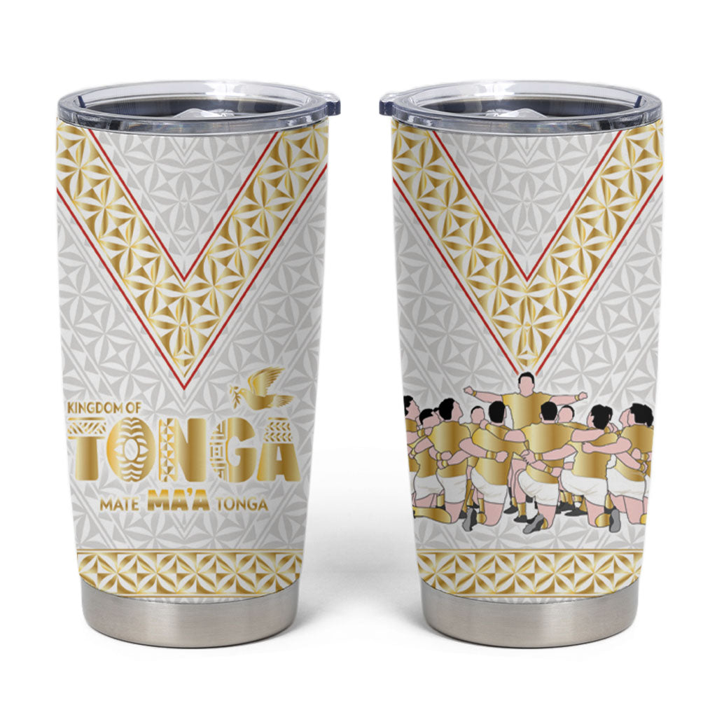 Mate Ma'a Tonga Tumbler Cup Tongan Sipi Tau Ngatu Inspired Gold LT9 Gold - Polynesian Pride