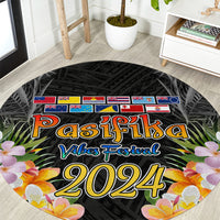 Pasifika Vibes Festival 2024 Auckland Round Carpet LT9 Black - Polynesian Pride