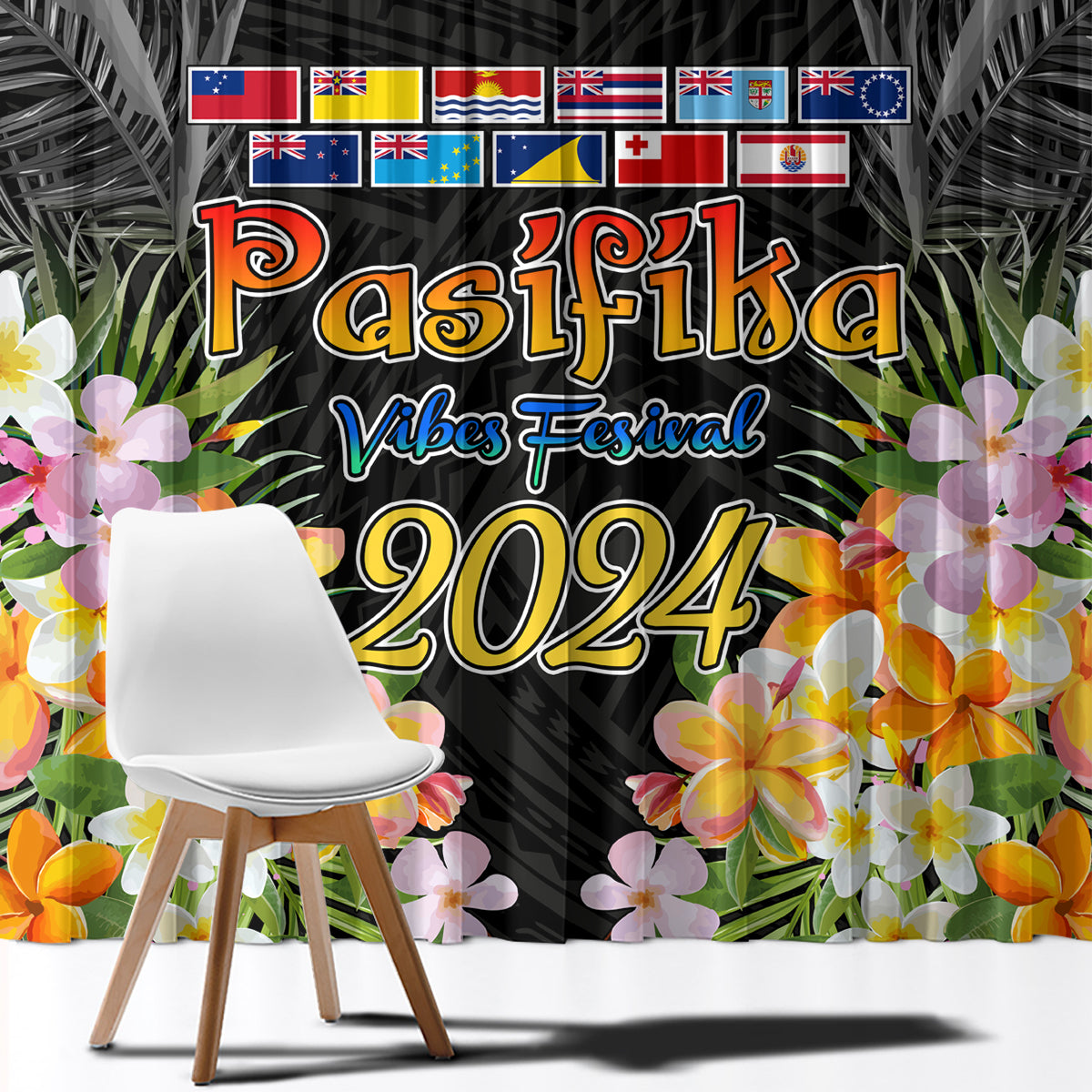 Pasifika Vibes Festival 2024 Auckland Window Curtain LT9 - Polynesian Pride