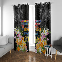 Pasifika Vibes Festival 2024 Auckland Window Curtain LT9 With Grommets Black - Polynesian Pride