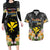 Pasifika Vibes Festival 2024 Couples Matching Long Sleeve Bodycon Dress and Hawaiian Shirt Kanaka Maoli With Hawaiian Islands LT9 Black - Polynesian Pride