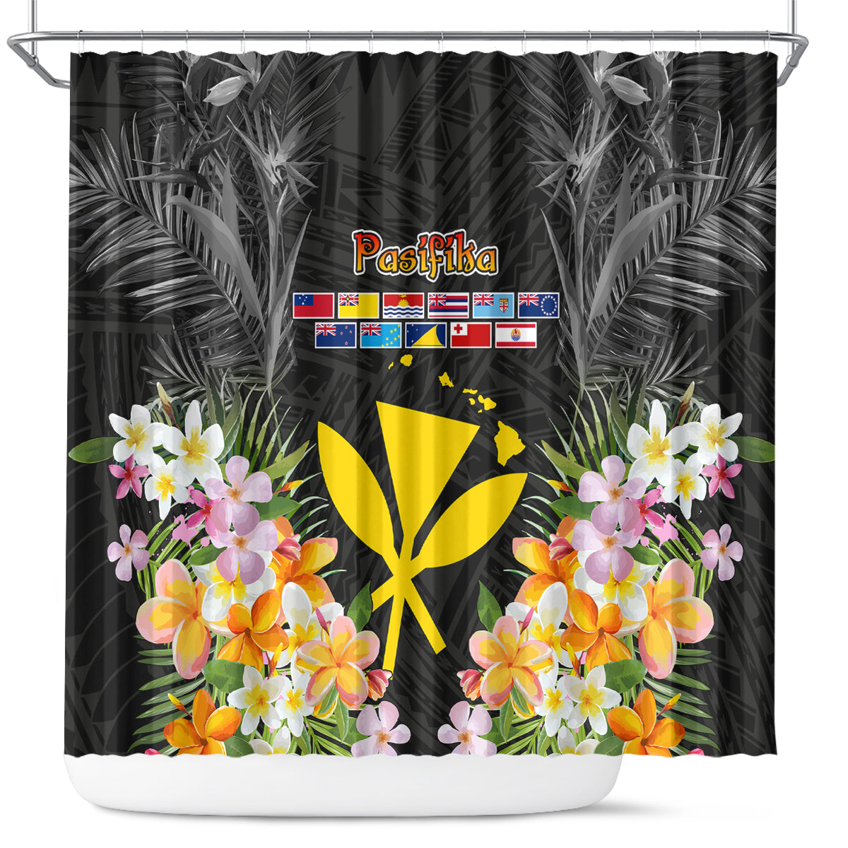 Pasifika Vibes Festival 2024 Shower Curtain Kanaka Maoli With Hawaiian Islands