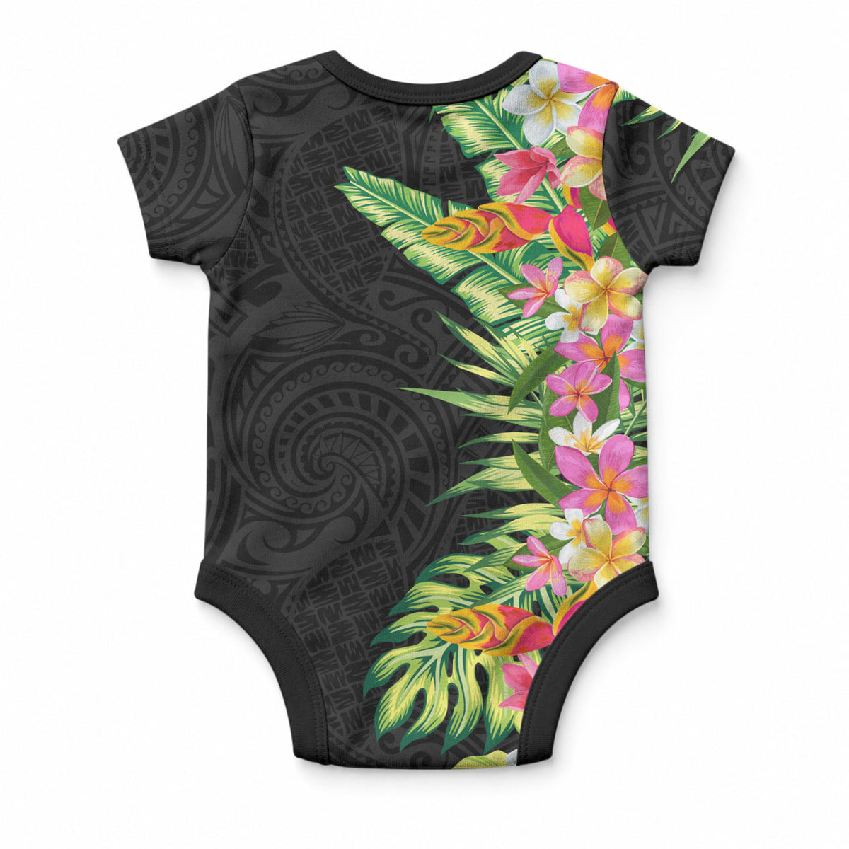 Hawaii Tropical Flowers Tribal Pattern Baby Onesie No1 LT9 - Polynesian Pride