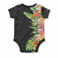 Hawaii Tropical Flowers Tribal Pattern Baby Onesie No1 LT9 - Polynesian Pride
