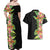 Hawaii Tropical Flowers Tribal Pattern Couples Matching Off Shoulder Maxi Dress and Hawaiian Shirt No1 LT9 - Polynesian Pride