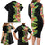 Hawaii Tropical Flowers Tribal Pattern Family Matching Long Sleeve Bodycon Dress and Hawaiian Shirt No1 LT9 - Polynesian Pride