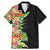 Hawaii Tropical Flowers Tribal Pattern Family Matching Mermaid Dress and Hawaiian Shirt No1 LT9 Dad's Shirt - Short Sleeve Black - Polynesian Pride