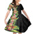 Hawaii Tropical Flowers Tribal Pattern Family Matching Off Shoulder Short Dress and Hawaiian Shirt No1 LT9 Daughter's Dress Black - Polynesian Pride