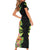 Hawaii Tropical Flowers Tribal Pattern Family Matching Short Sleeve Bodycon Dress and Hawaiian Shirt No1 LT9 - Polynesian Pride