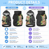 Hawaii Tropical Flowers Tribal Pattern Pet Hoodie No1 LT9 - Polynesian Pride