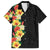 Hawaii Tropical Flowers Tribal Pattern Family Matching Off Shoulder Long Sleeve Dress and Hawaiian Shirt No2 LT9 Dad's Shirt - Short Sleeve Black - Polynesian Pride