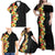 Hawaii Tropical Flowers Tribal Pattern Family Matching Off Shoulder Maxi Dress and Hawaiian Shirt No2 LT9 - Polynesian Pride