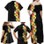 Hawaii Tropical Flowers Tribal Pattern Family Matching Off Shoulder Maxi Dress and Hawaiian Shirt No2 LT9 - Polynesian Pride