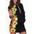 Hawaii Tropical Flowers Tribal Pattern Hoodie Dress No2 LT9 Black - Polynesian Pride