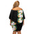 Hawaii Tropical Flowers Tribal Pattern Family Matching Off Shoulder Short Dress and Hawaiian Shirt No3 LT9 - Polynesian Pride