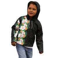 Hawaii Tropical Flowers Tribal Pattern Kid Hoodie No3 LT9 - Polynesian Pride