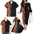 Hawaii Tropical Flowers Tribal Pattern Family Matching Off Shoulder Long Sleeve Dress and Hawaiian Shirt No4 LT9 - Polynesian Pride