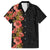 Hawaii Tropical Flowers Tribal Pattern Family Matching Off Shoulder Long Sleeve Dress and Hawaiian Shirt No4 LT9 Dad's Shirt - Short Sleeve Black - Polynesian Pride