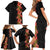 Hawaii Tropical Flowers Tribal Pattern Family Matching Short Sleeve Bodycon Dress and Hawaiian Shirt No4 LT9 - Polynesian Pride