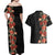 Hawaii Tropical Flowers Tribal Pattern Couples Matching Off Shoulder Maxi Dress and Hawaiian Shirt No6 LT9 - Polynesian Pride