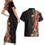 Hawaii Tropical Flowers Tribal Pattern Couples Matching Short Sleeve Bodycon Dress and Hawaiian Shirt No6 LT9 - Polynesian Pride