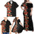 Hawaii Tropical Flowers Tribal Pattern Family Matching Off Shoulder Maxi Dress and Hawaiian Shirt No6 LT9 - Polynesian Pride