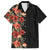 Hawaii Tropical Flowers Tribal Pattern Family Matching Off Shoulder Short Dress and Hawaiian Shirt No6 LT9 Dad's Shirt - Short Sleeve Black - Polynesian Pride