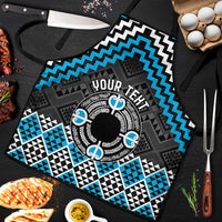 Personalised Aotearoa Niho Taniwha Motif Apron Blue Style LT9 Blue - Polynesian Pride