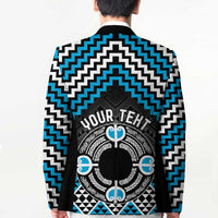 Personalised Aotearoa Niho Taniwha Motif Blazer Blue Style LT9 - Polynesian Pride