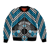 Personalised Aotearoa Niho Taniwha Motif Bomber Jacket Blue Style LT9 Unisex Blue - Polynesian Pride