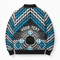 Personalised Aotearoa Niho Taniwha Motif Bomber Puffer Jacket Blue Style LT9 - Polynesian Pride