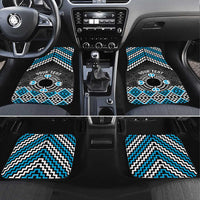 Personalised Aotearoa Niho Taniwha Motif Car Mats Blue Style LT9 Set 4pcs Blue - Polynesian Pride