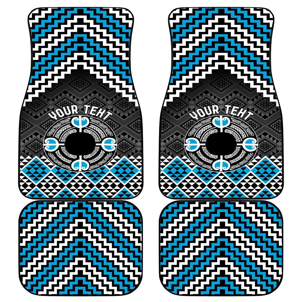 Personalised Aotearoa Niho Taniwha Motif Car Mats Blue Style LT9 - Polynesian Pride