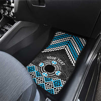 Personalised Aotearoa Niho Taniwha Motif Car Mats Blue Style LT9 - Polynesian Pride