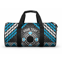 Personalised Aotearoa Niho Taniwha Motif Duffle Bag Blue Style LT9 One size Blue - Polynesian Pride
