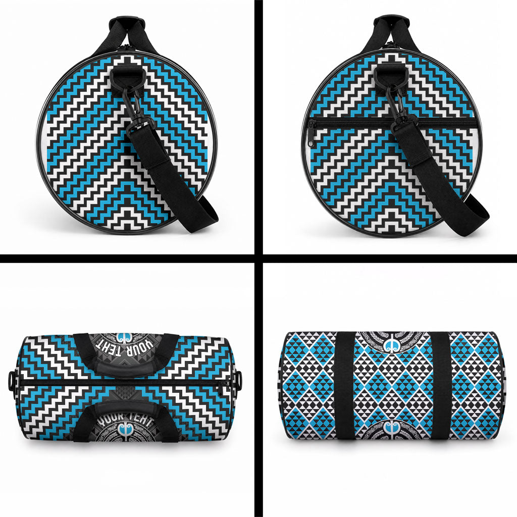 Personalised Aotearoa Niho Taniwha Motif Duffle Bag Blue Style LT9 - Polynesian Pride