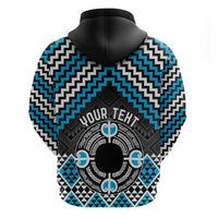 Personalised Aotearoa Niho Taniwha Motif Hoodie Blue Style LT9 - Polynesian Pride