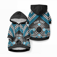 Personalised Aotearoa Niho Taniwha Motif Pet Hoodie Blue Style LT9 Pullover Blue - Polynesian Pride