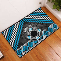 Personalised Aotearoa Niho Taniwha Motif Rubber Doormat Blue Style LT9 - Polynesian Pride
