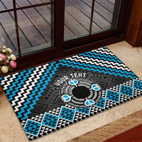 Personalised Aotearoa Niho Taniwha Motif Rubber Doormat Blue Style LT9 - Polynesian Pride