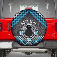 Personalised Aotearoa Niho Taniwha Motif Spare Tire Cover Blue Style LT9 - Polynesian Pride
