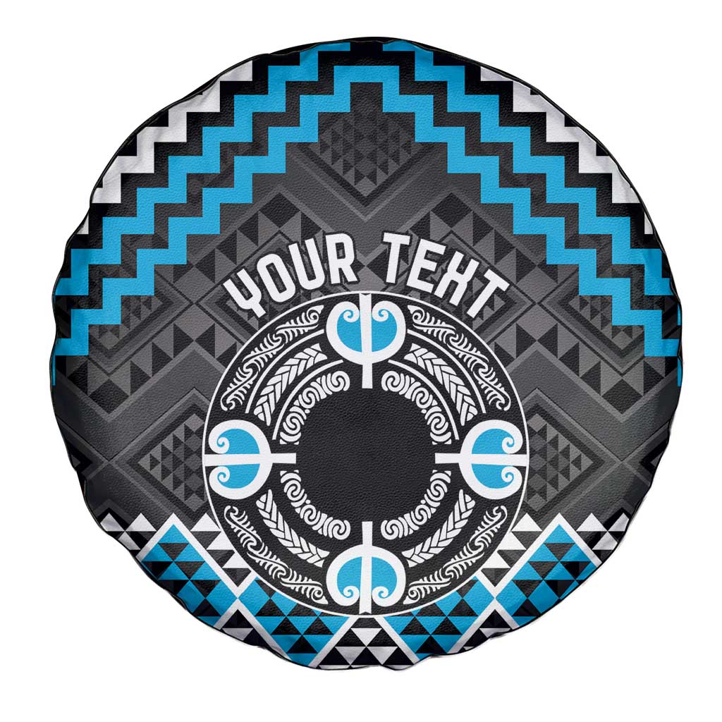 Personalised Aotearoa Niho Taniwha Motif Spare Tire Cover Blue Style LT9 - Polynesian Pride