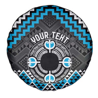 Personalised Aotearoa Niho Taniwha Motif Spare Tire Cover Blue Style LT9 - Polynesian Pride