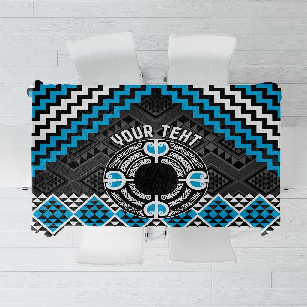 Personalised Aotearoa Niho Taniwha Motif Tablecloth Blue Style