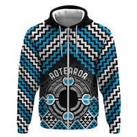 Personalised Aotearoa Niho Taniwha Motif Zip Hoodie Blue Style LT9 Zip Hoodie Blue - Polynesian Pride