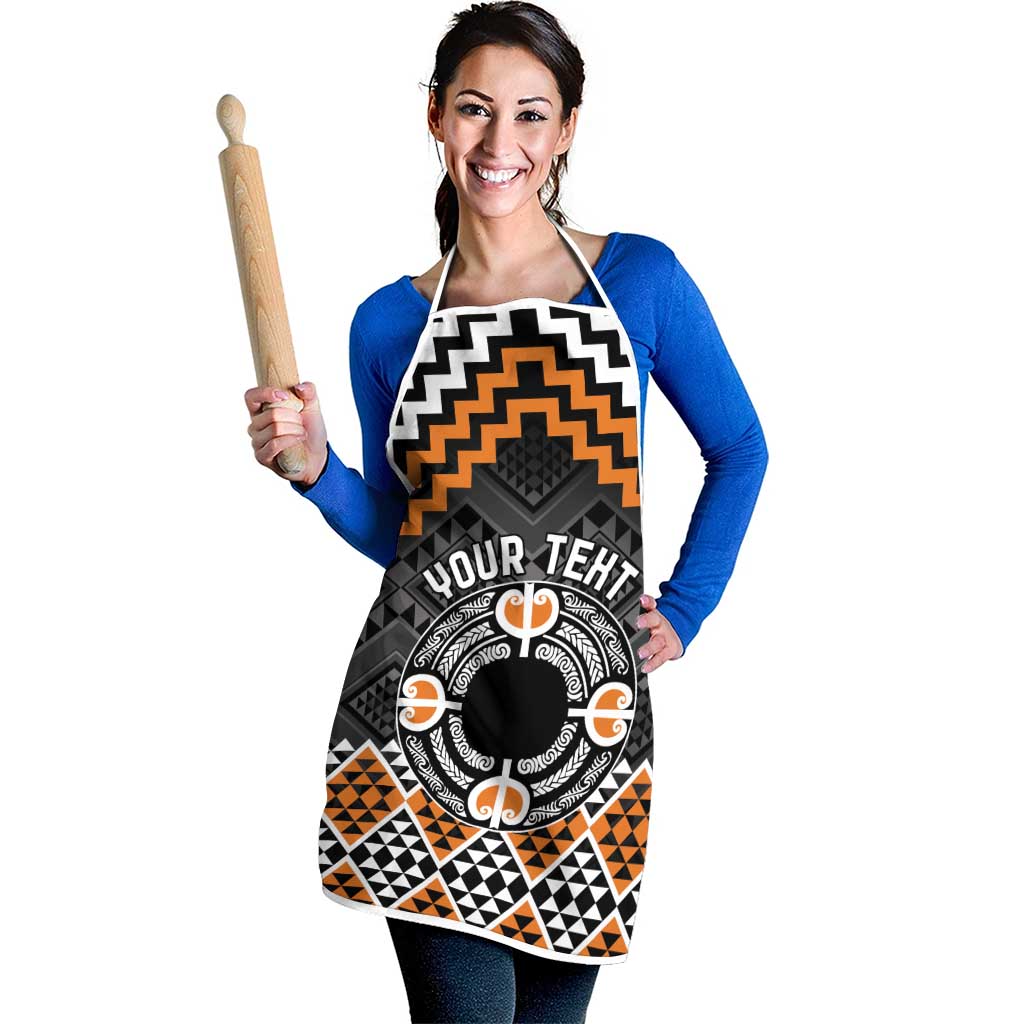 Personalised Aotearoa Niho Taniwha Motif Apron Gold Style LT9 - Polynesian Pride