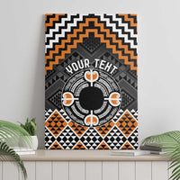 Personalised Aotearoa Niho Taniwha Motif Canvas Wall Art Gold Style LT9 - Polynesian Pride