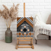 Personalised Aotearoa Niho Taniwha Motif Canvas Wall Art Gold Style LT9 - Polynesian Pride